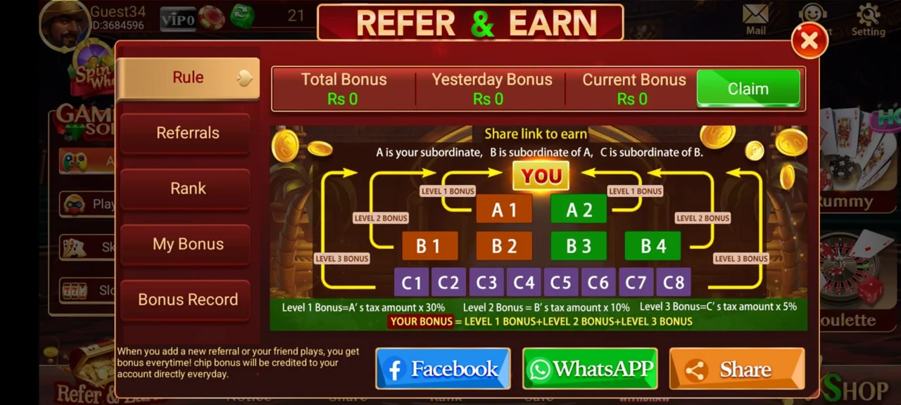 Ludo Bounty Refer & Earn — Ludo Bounty refer and earn bonus levels in Pakistan