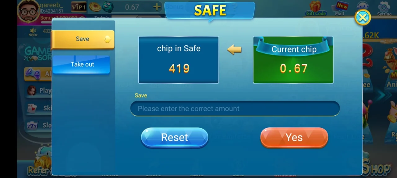 3 Patti Pearl Safe screen — teen patti pearl chip safe to save and take out real cash chips